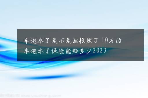 车泡水了是不是就报废了 10万的车泡水了保险能赔多少2023