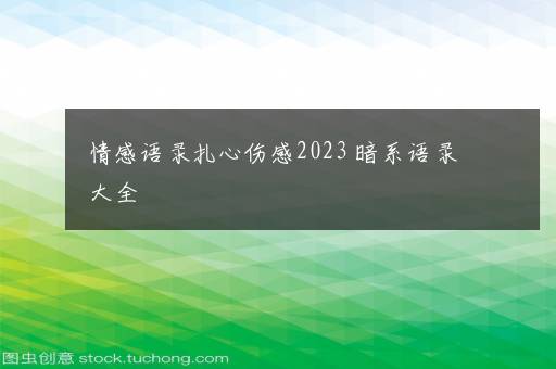 情感语录扎心伤感2023 暗系语录大全