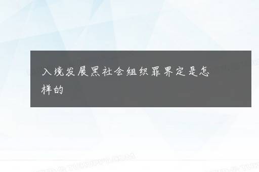 入境发展黑社会组织罪界定是怎样的