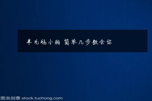 羊毛毡小狗 简单几步教会你