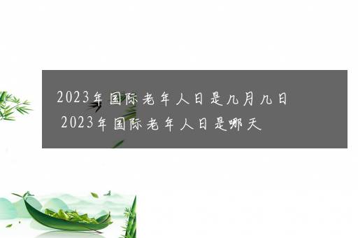 2023年国际老年人日是几月几日 2023年国际老年人日是哪天