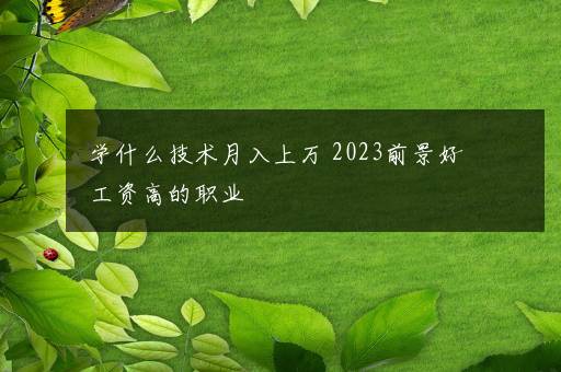 学什么技术月入上万 2023前景好工资高的职业