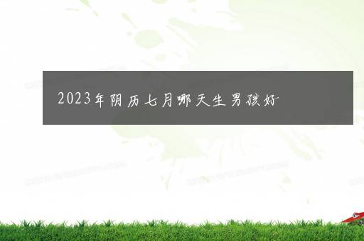 2023年阴历七月哪天生男孩好