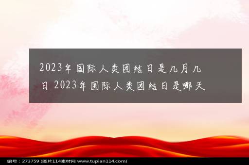 2023年国际人类团结日是几月几日 2023年国际人类团结日是哪天