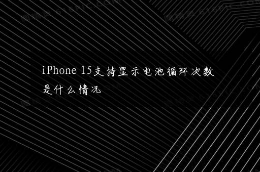 iPhone 15支持显示电池循环次数是什么情况