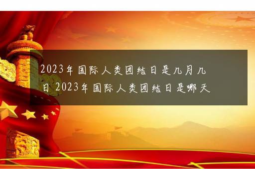 2023年国际人类团结日是几月几日 2023年国际人类团结日是哪天