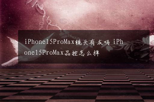 iPhone15ProMax镜头有灰吗 iPhone15ProMax品控怎么样