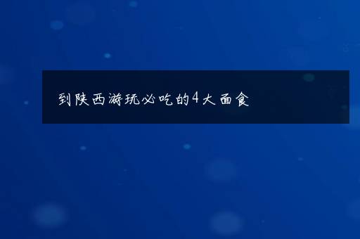 到陕西游玩必吃的4大面食