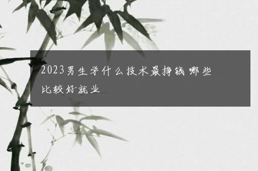 2023男生学什么技术最挣钱 哪些比较好就业