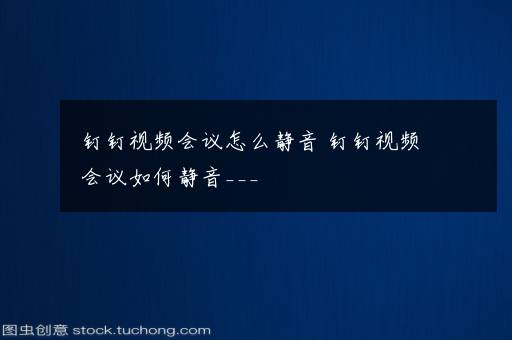 钉钉视频会议怎么静音 钉钉视频会议如何静音