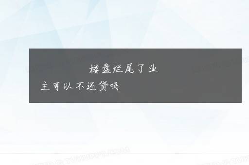 楼盘烂尾了业主可以不还贷吗