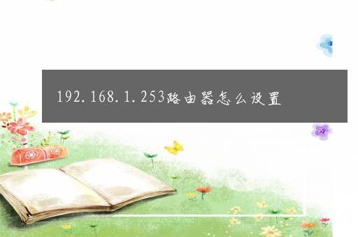 192.168.1.253路由器怎么设置