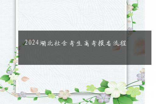 2024湖北社会考生高考报名流程