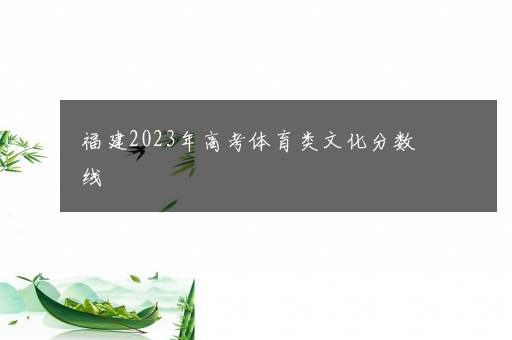 福建2023年高考体育类文化分数线