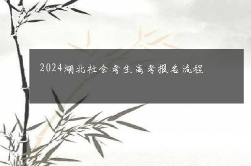 2024湖北社会考生高考报名流程