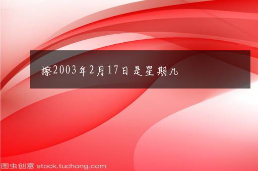 擦2003年2月17日是星期几