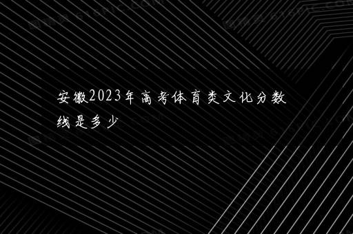 安徽2023年高考体育类文化分数线是多少