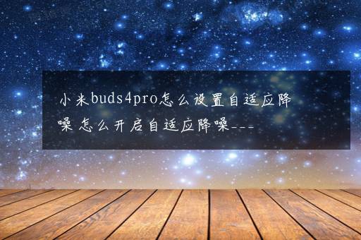 小米buds4pro怎么设置自适应降噪 怎么开启自适应降噪