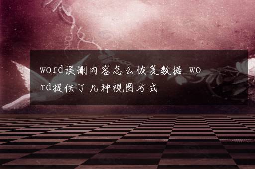 word误删内容怎么恢复数据  word提供了几种视图方式