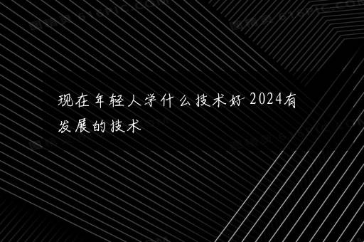 现在年轻人学什么技术好 2024有发展的技术