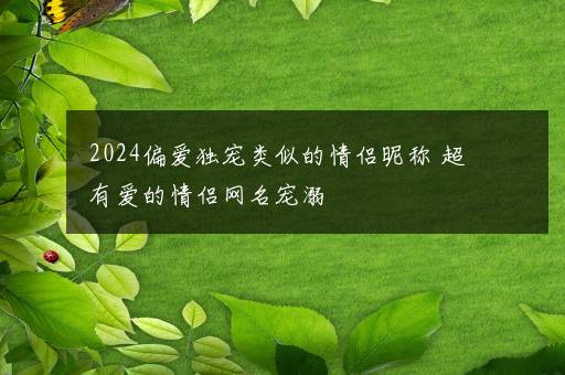 2024偏爱独宠类似的情侣昵称 超有爱的情侣网名宠溺