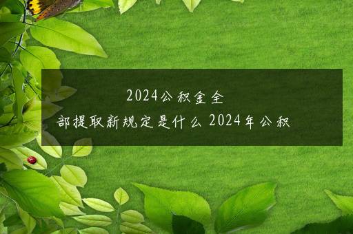 2024公积金全部提取新规定是什么 2024年公积金提取需要什么条件