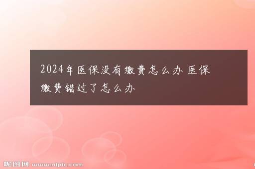 2024年医保没有缴费怎么办 医保缴费错过了怎么办